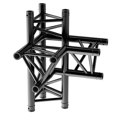 LITECRAFT TRUSS LT33B C45 - 4-Weg Winkel links, in RAL9005 schwarz matt, inkl. Verbindersatz