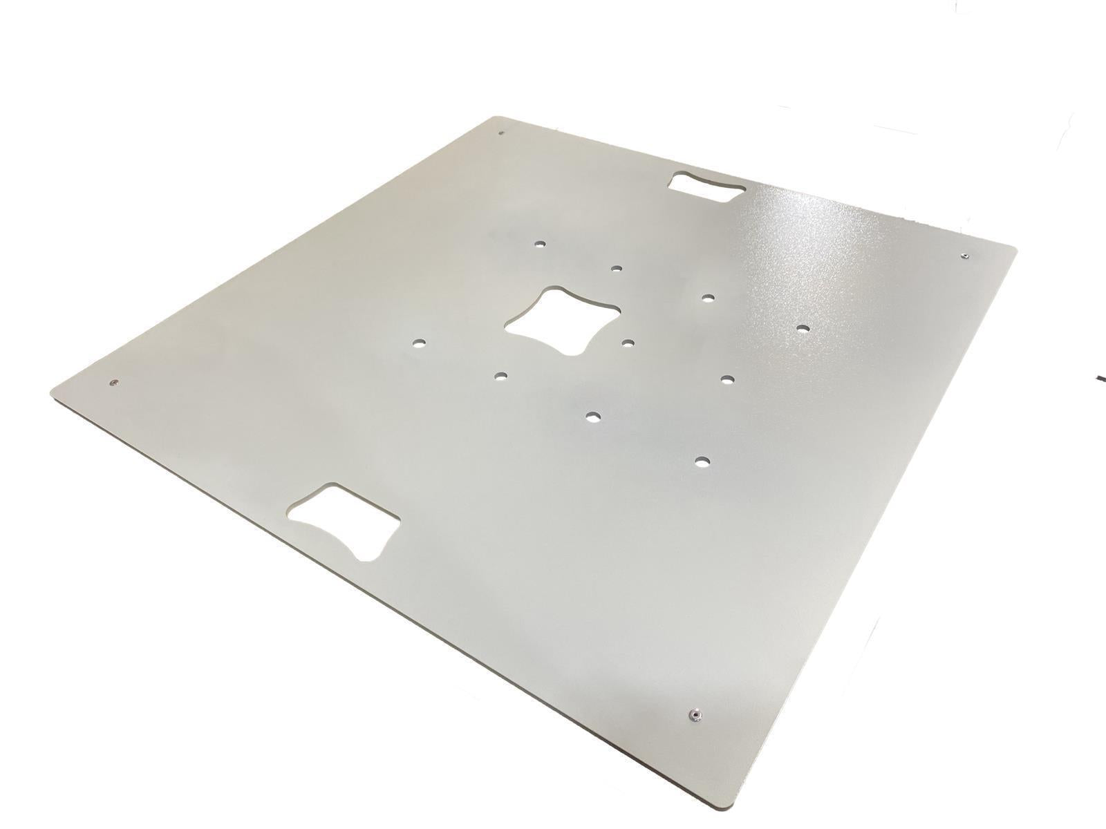 Traversen Bodenplatte 8 mm 80 x 80 cm 40 kg Griff mittig / TV Ständer Weiß Pulverbeschichtet