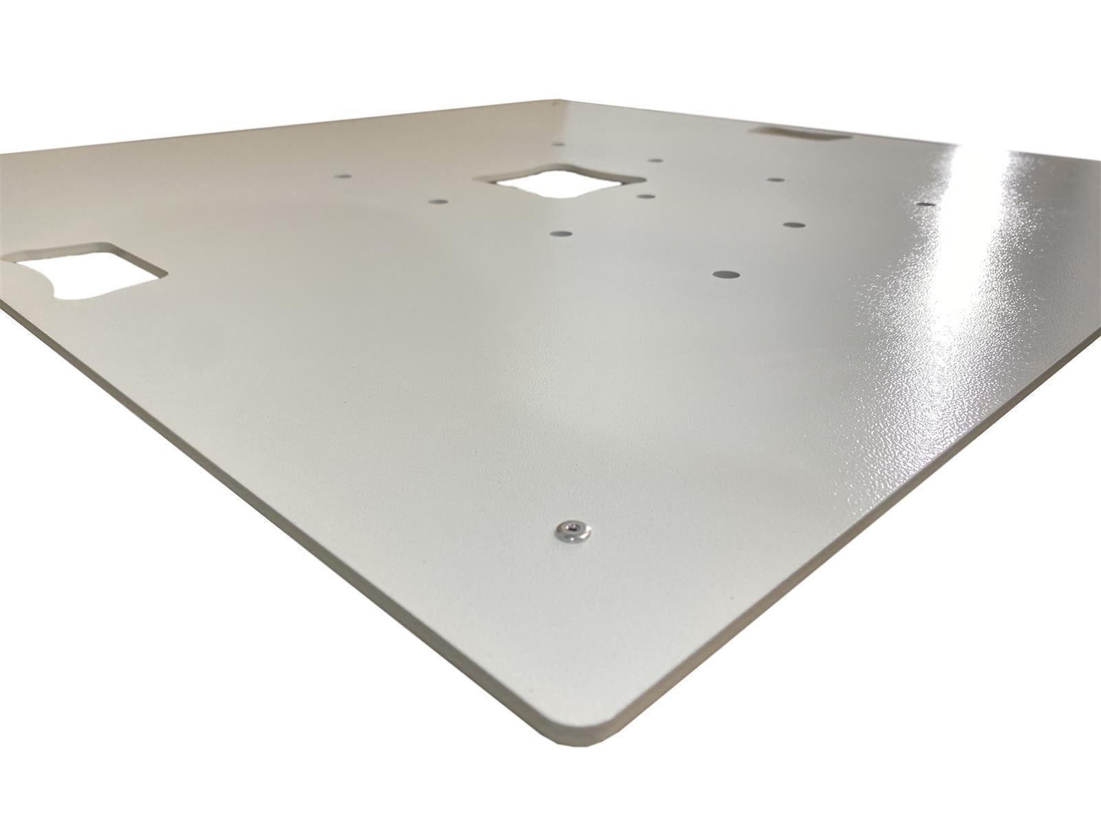 Traversen Bodenplatte 8 mm 80 x 80 cm 40 kg Griff mittig / TV Ständer Weiß Pulverbeschichtet