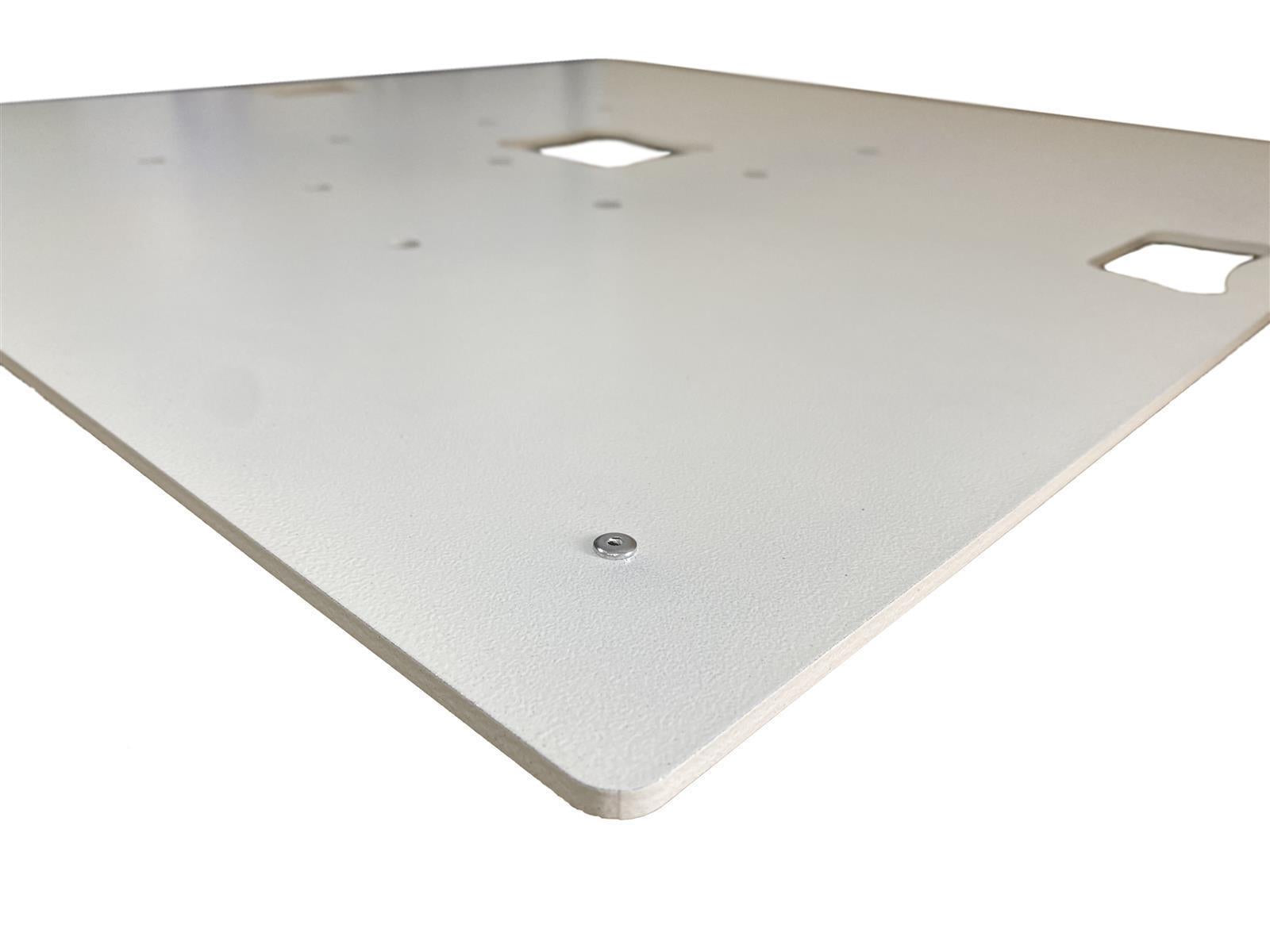 Traversen Bodenplatte 8 mm 80 x 80 cm 40 kg Griff mittig / TV Ständer Weiß Pulverbeschichtet