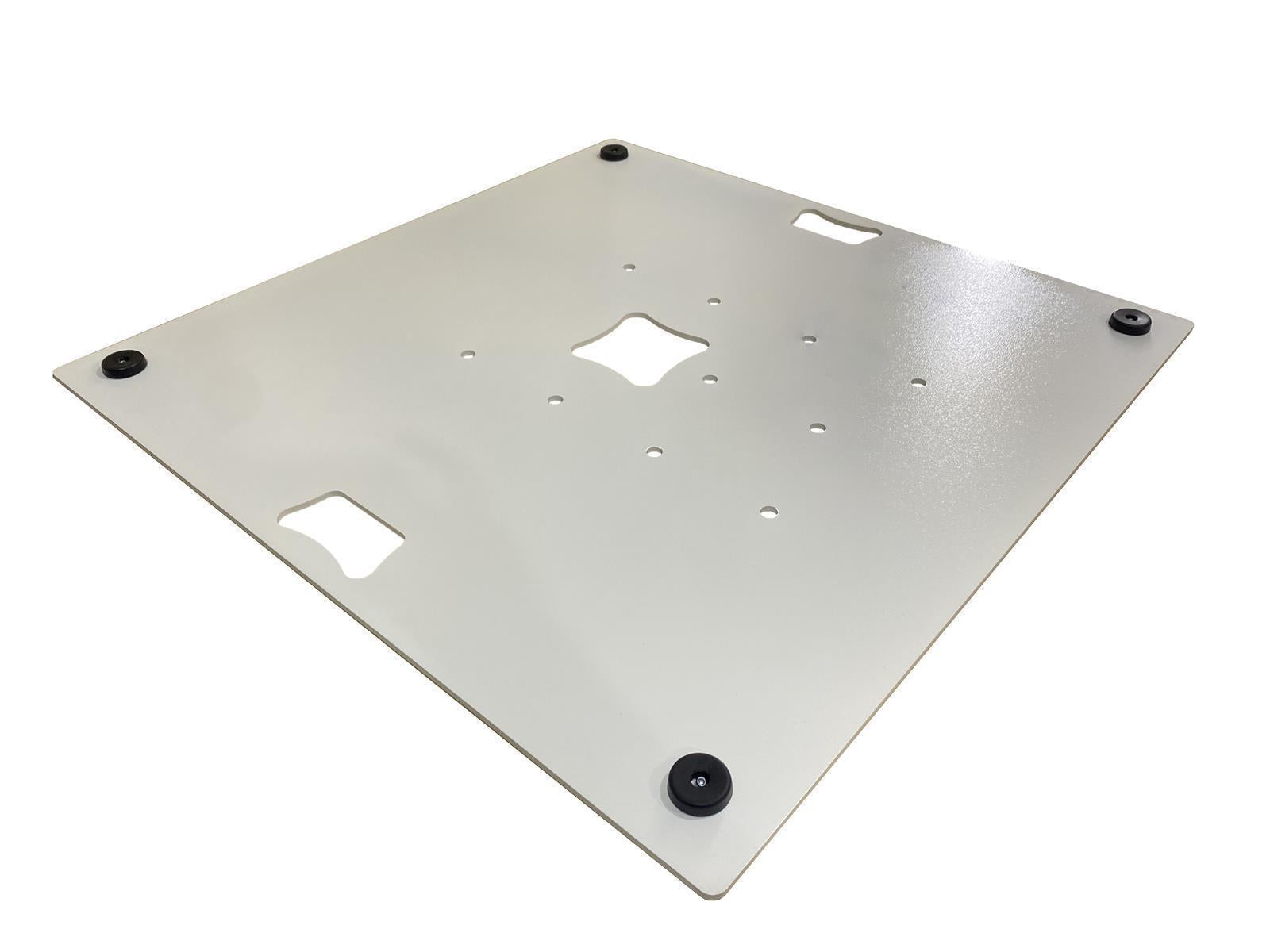 Traversen Bodenplatte 8 mm 80 x 80 cm 40 kg Griff mittig / TV Ständer Weiß Pulverbeschichtet