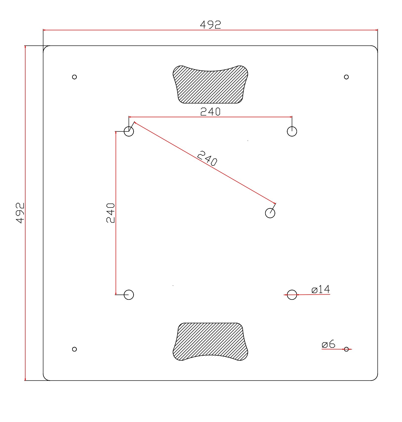 Traversen Bodenplatte 6 mm 50 x 50 cm 11 kg Weiß Pulverbeschichtet