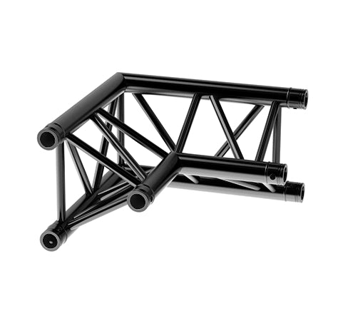 LITECRAFT TRUSS LT33B C25 - 2-Weg Winkel 90° Spitze innen, in RAL9005 schwarz matt, inkl. Verbindersatz