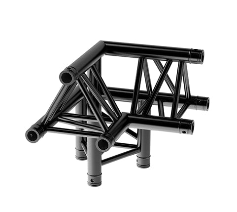 LITECRAFT TRUSS LT33B C31 - 3-Weg Winkel 90° rechts, Spitze oben, in RAL9005 schwarz matt, inkl. Verbindersatz