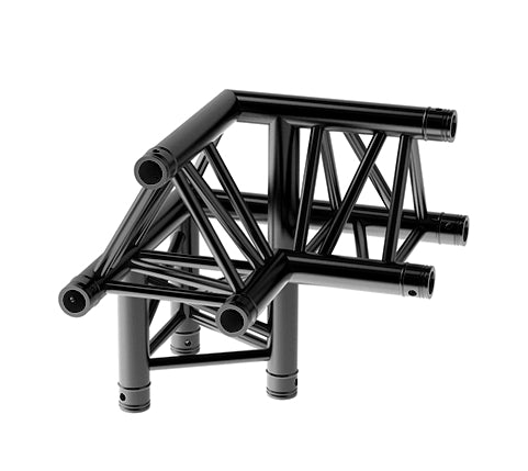 LITECRAFT TRUSS LT33B C32 - 3-Weg Winkel 90° links, Spitze oben, in RAL9005 schwarz matt, inkl. Verbindersatz