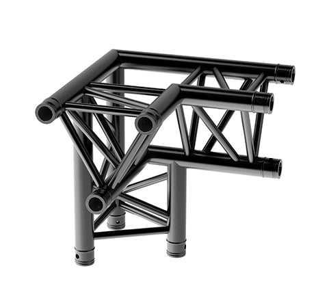 LITECRAFT TRUSS LT33B C34 - 3-Weg Winkel 90° links, Spitze unten, in RAL9005 schwarz matt, inkl. Verbindersatz