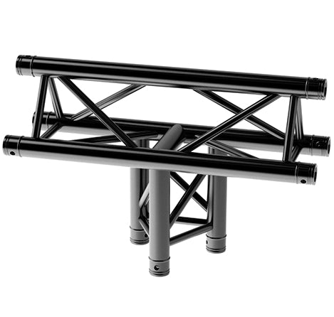 LITECRAFT TRUSS LT33B C37 - 3-Weg T-Stück vertikal, Spitze oben, in RAL9005 schwarz matt, inkl. Verbindersatz