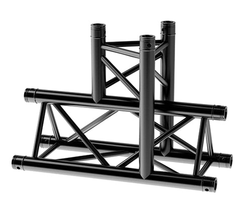 LITECRAFT TRUSS LT33B C38 - 3-Weg T-Stück in RAL9005, schwarz matt, inkl. Verbindersatz