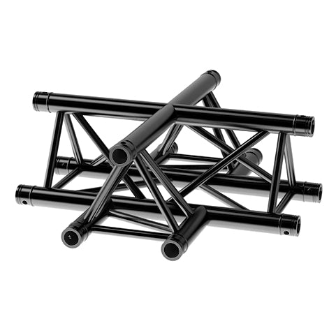 LITECRAFT TRUSS LT33B C41 - 4-Weg Kreuz-Stück, in RAL9005 schwarz matt, inkl. Verbindersatz