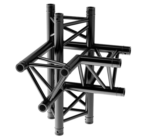 LITECRAFT TRUSS LT33B C44 - 4-Weg Winkel rechts, in RAL9005 schwarz matt, inkl. Verbindersatz