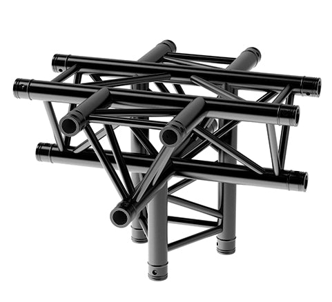 LITECRAFT TRUSS LT33B C53 - 5-Weg Winkel, Spitze unten, in RAL9005 schwarz matt, inkl. Verbindersatz