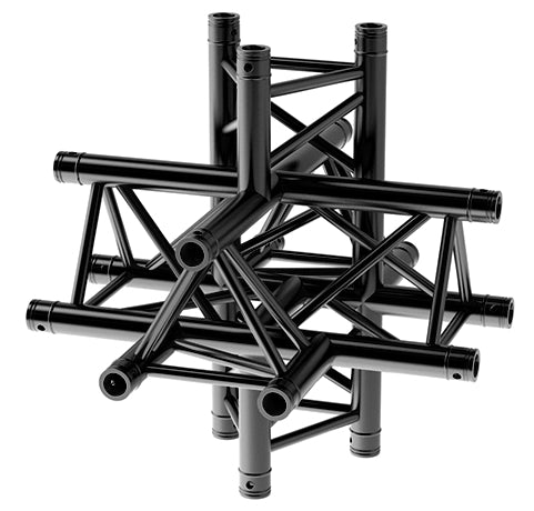 LITECRAFT TRUSS LT33B C61 - 6-Weg Winkel, in RAL9005 schwarz matt, inkl. Verbindersatz