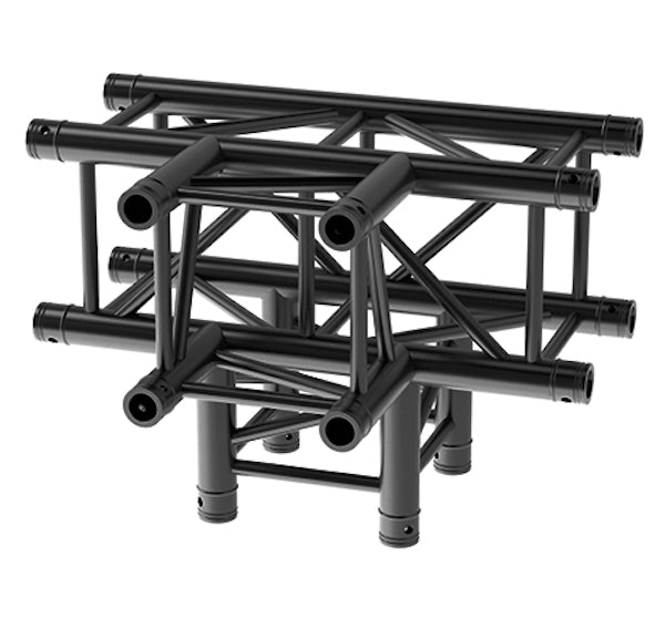 LITECRAFT TRUSS LT34B C40L - 4-Weg T-Stück, 710mm, in RAL9005 schwarz matt, inkl. Verbindersatz