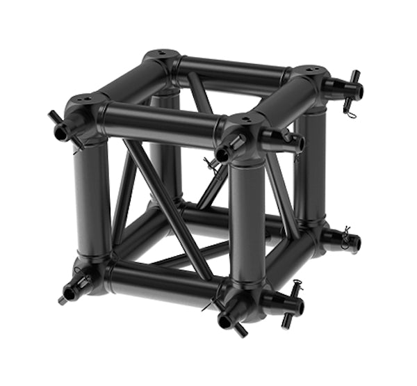 LITECRAFT TRUSS LT34B - Boxcorner, in RAL9005 schwarz matt, inkl. 8 Halbkonis, Trusspins, R-Clips