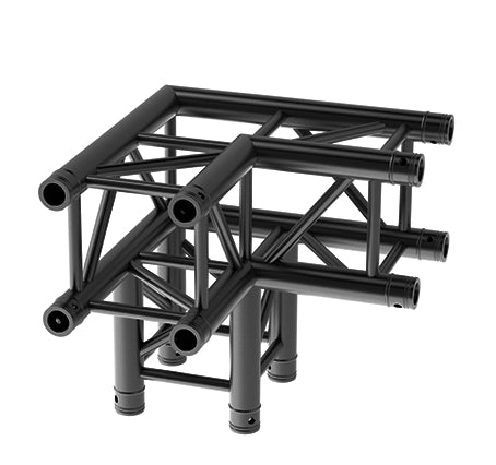 LITECRAFT TRUSS LT34B HD3 C30 - 3-Weg Winkel, in RAL9005 schwarz matt, inkl. Verbindersatz