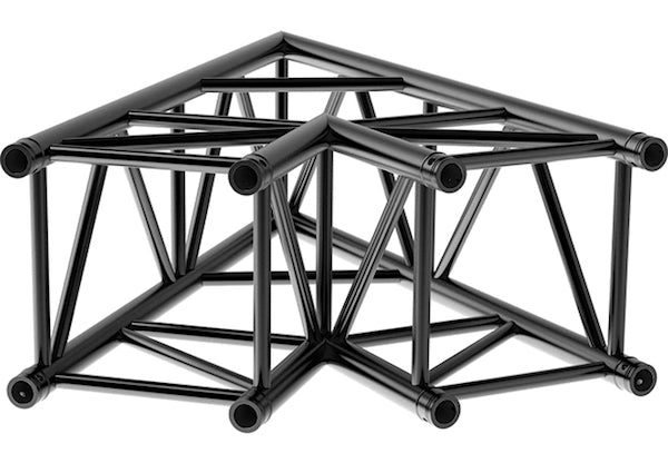 LITECRAFT TRUSS LT44B HD3 C19 - 2-Weg Winkel 45°, in RAL9005 schwarz matt, inkl. Verbindersatz