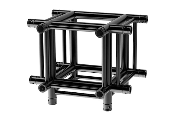 LITECRAFT TRUSS LT44B HD3 C40 - 4-Weg T-Stück, in RAL9005 schwarz matt, inkl. Verbindersatz