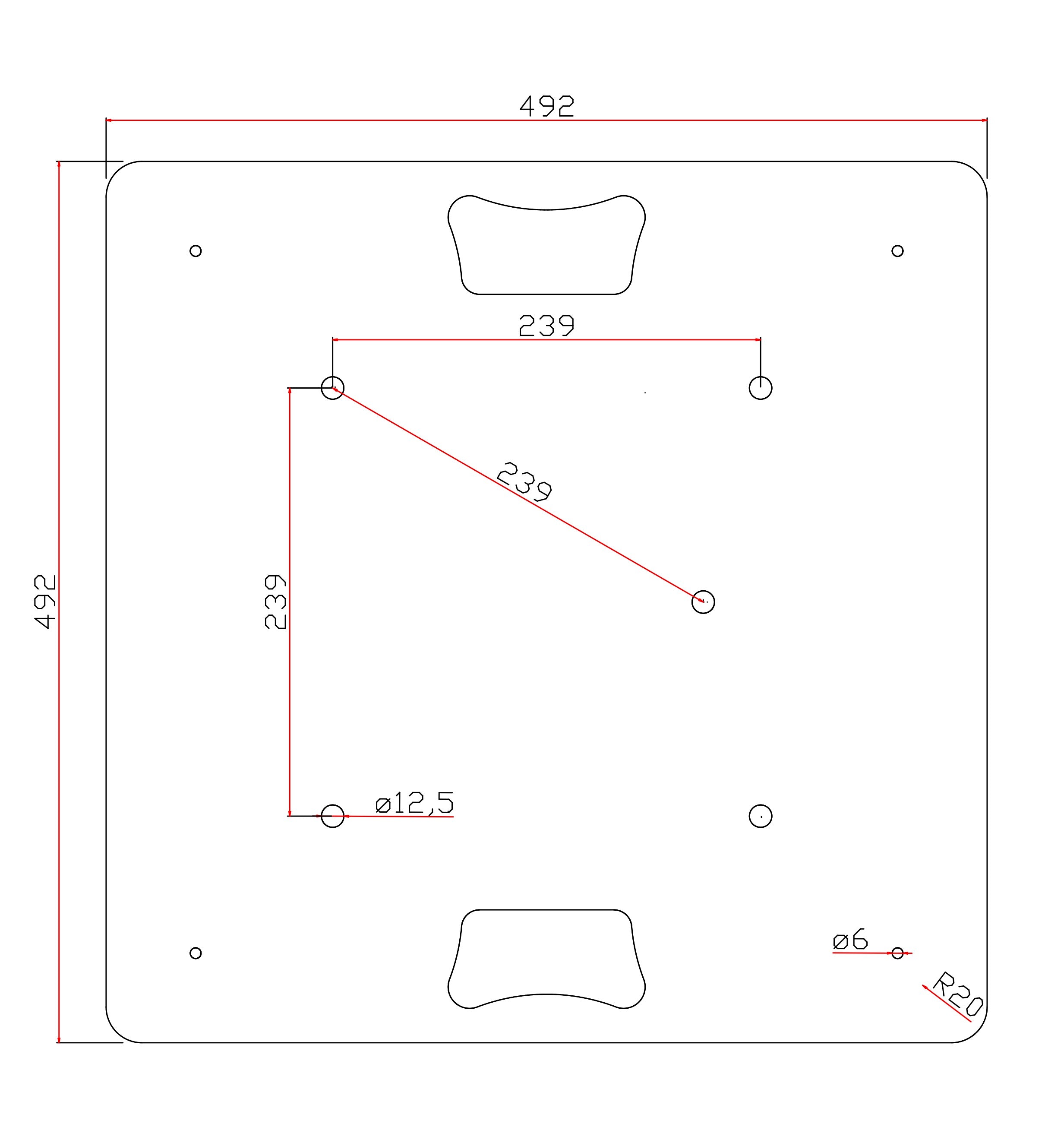 Traversen Bodenplatte 6 mm 50 x 50 cm 11 kg Pulverbeschichtet