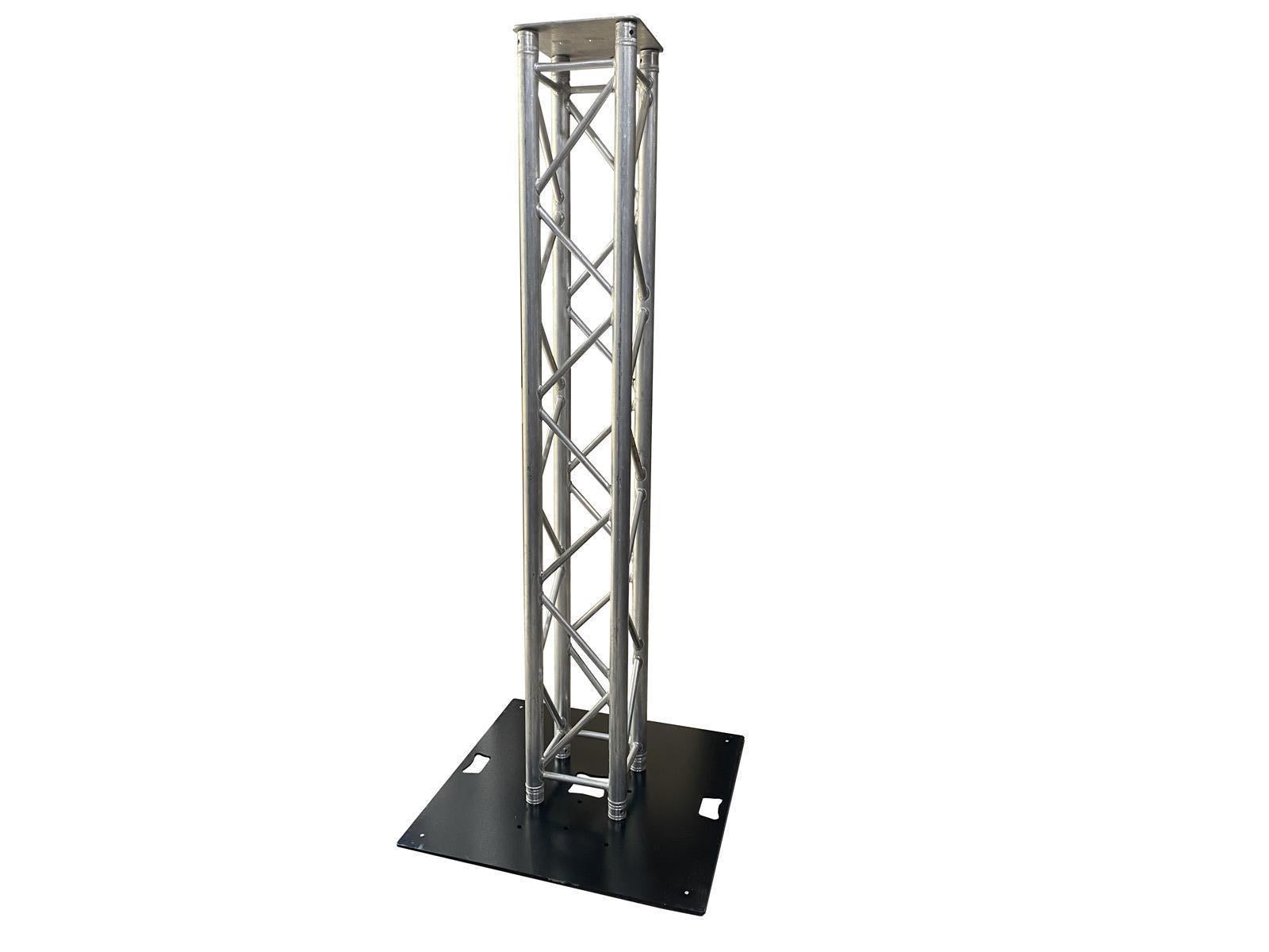 Truss Tower Bodenplatte 75 x75 cm + 200 cm Global Truss 4 Pkt.+ Bodenplatte 30 x 30 cm + Halbkonuss