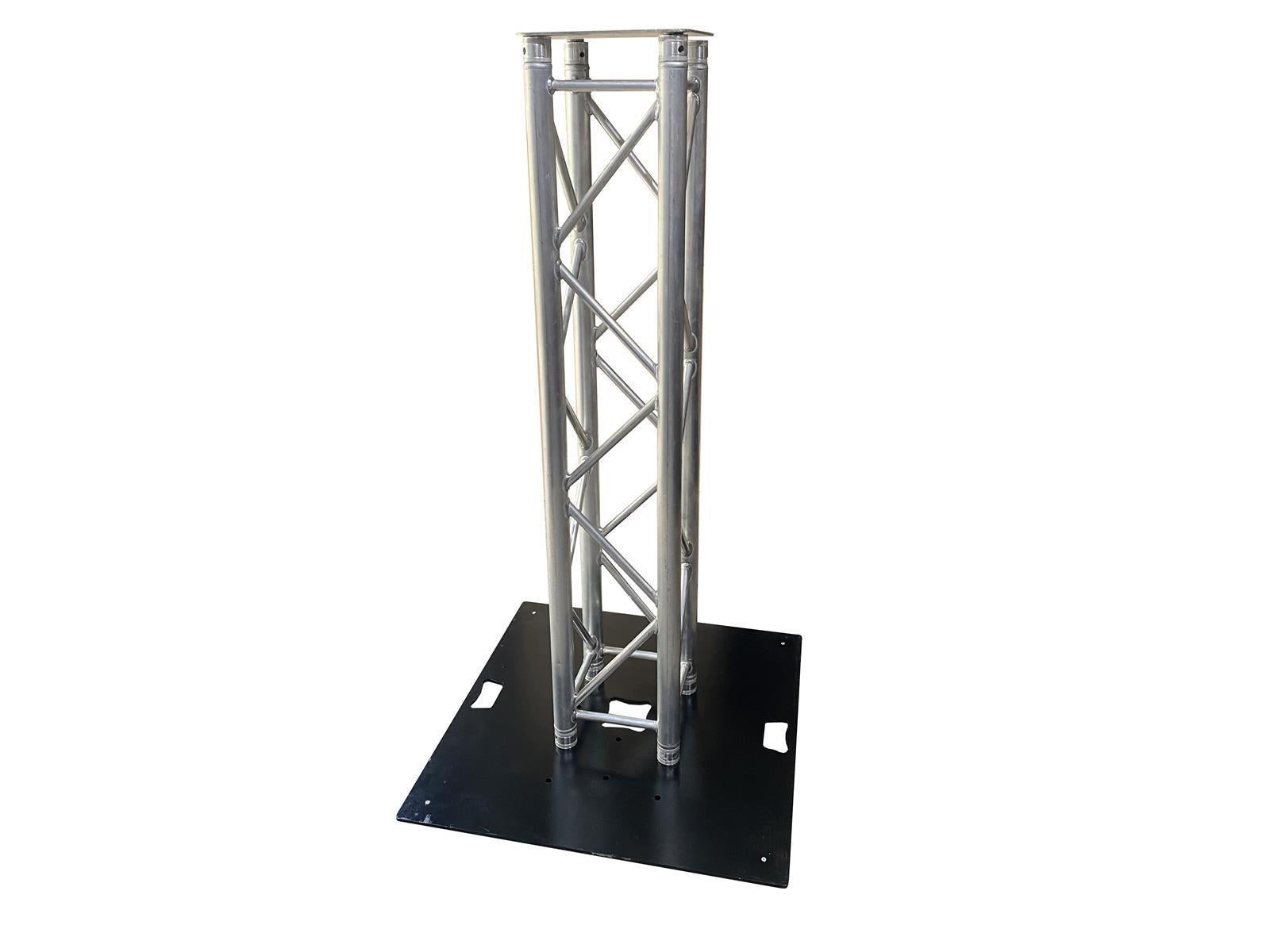 Truss Tower Bodenplatte 75 cm rund + 150 cm Global Truss 4 Pkt.+ Bodenplatte 30 x 30 cm + Halbkonuss