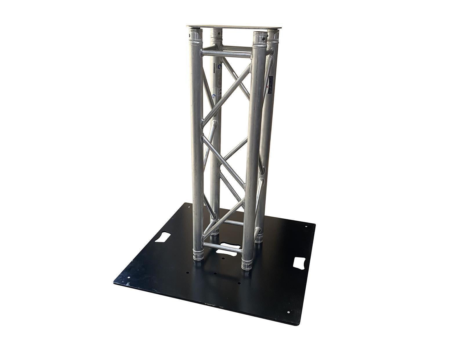 Truss Tower Bodenplatte 75 x75 cm + 100 cm Global Truss 4 Pkt.+ Bodenplatte 30 x 30 cm + Halbkonuss