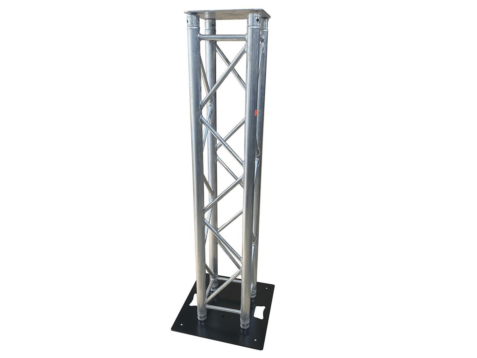 Truss Tower Bodenplatte 50 x50 cm + 150 cm Global Truss 4 Pkt.+ Bodenplatte 30 x 30 cm + Halbkonuss